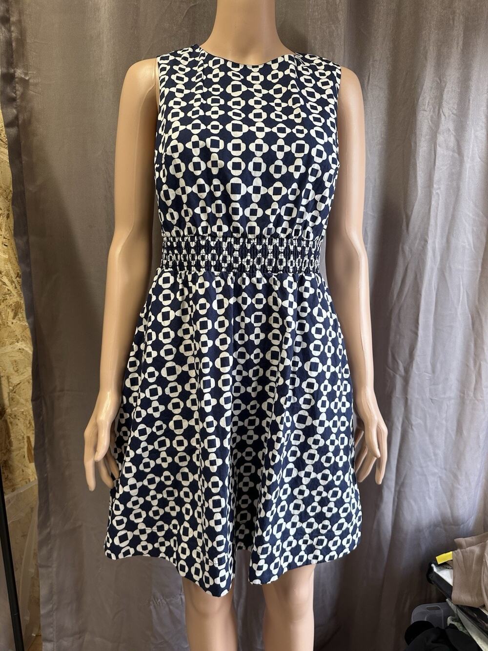 Boden Smocked Waist Sleeveless Mini Dress with pockets 6R